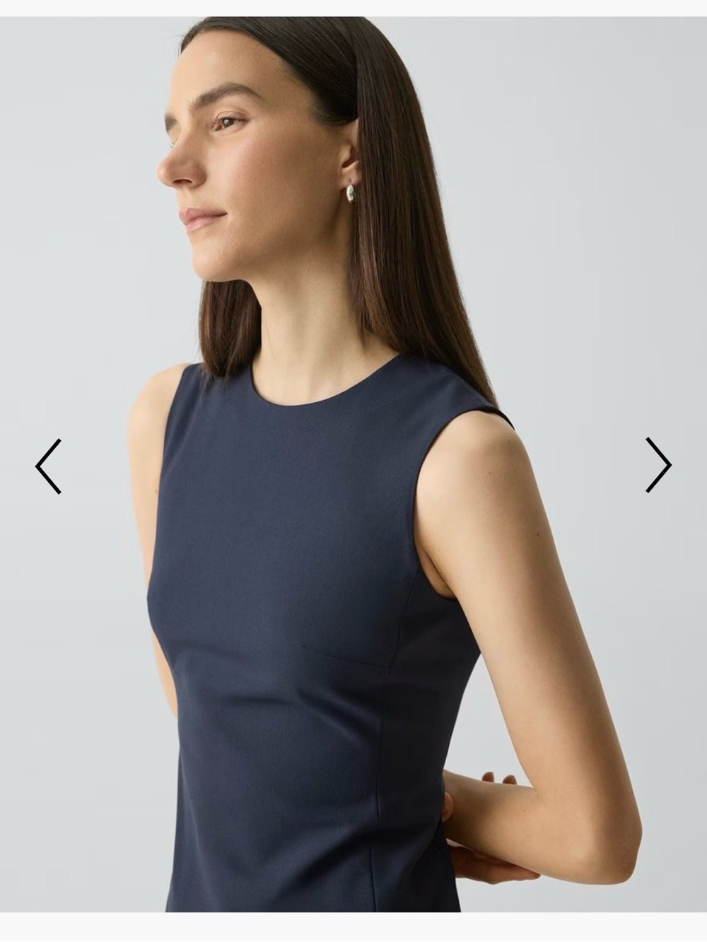 Theory Navy Sleeveless Midi Shift Dress